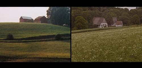 L: Yasgur’s Farm, 1969. R: Bauernhof in Gütersloh, 1999